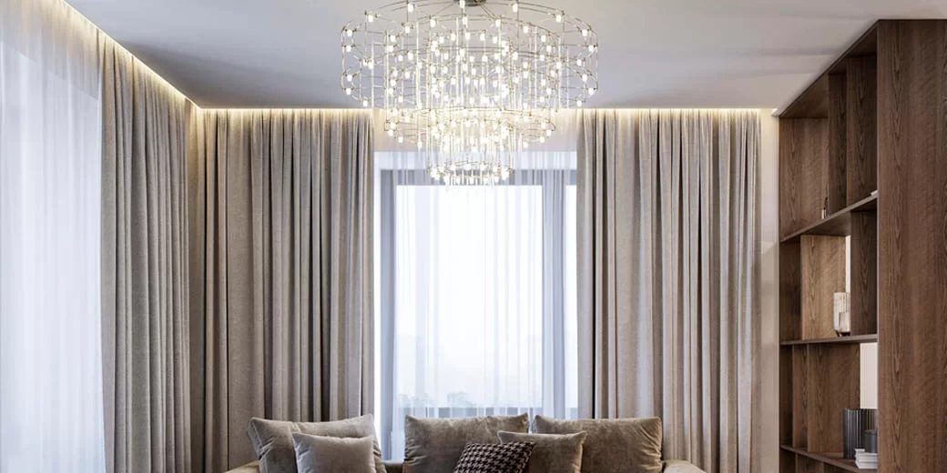 Фото натяжної стелі з підсвічуванням в приміщенні